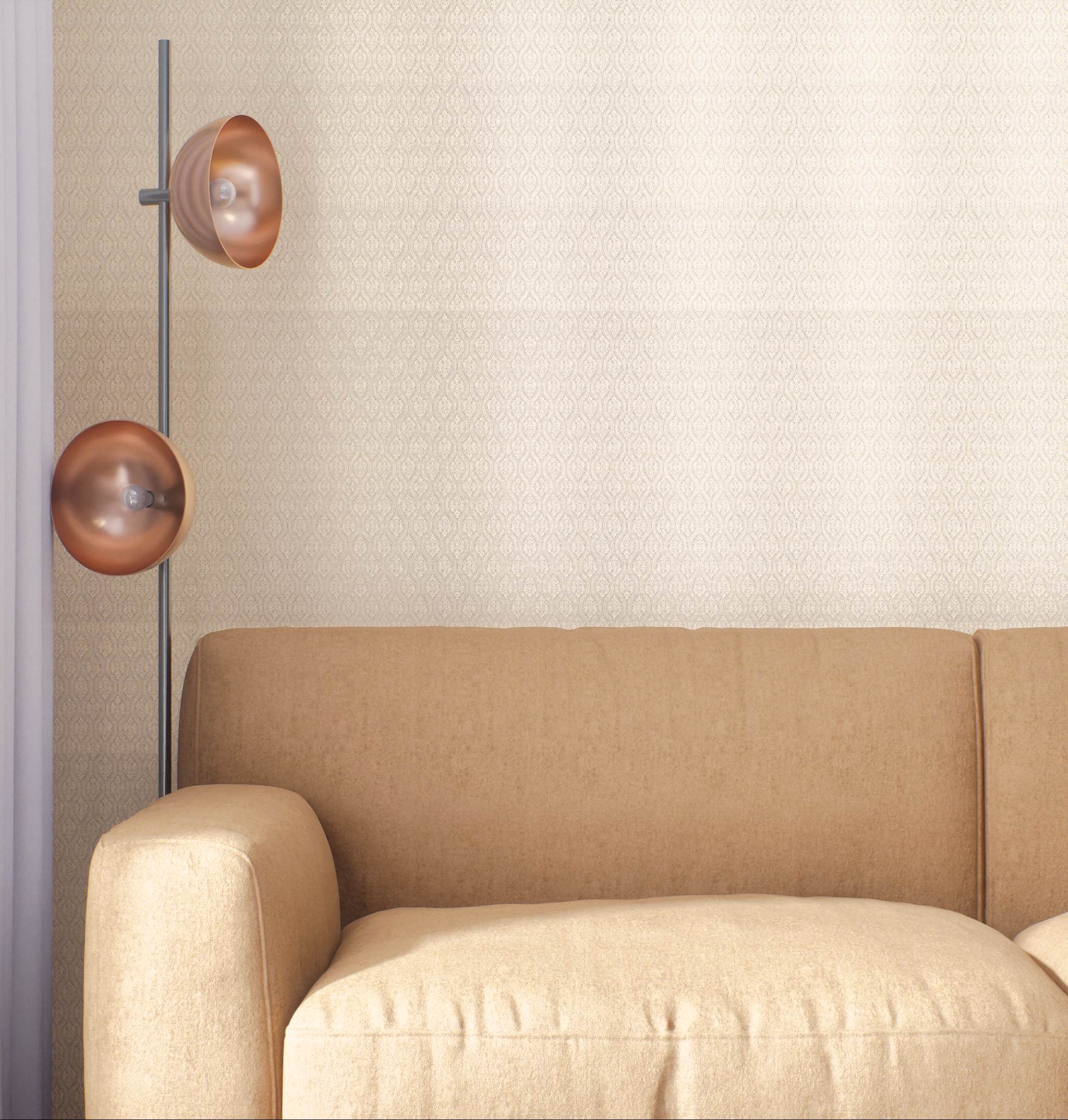 Subtle Textured Wall with Intricate Pattern and Warm Lighting | Material Depot