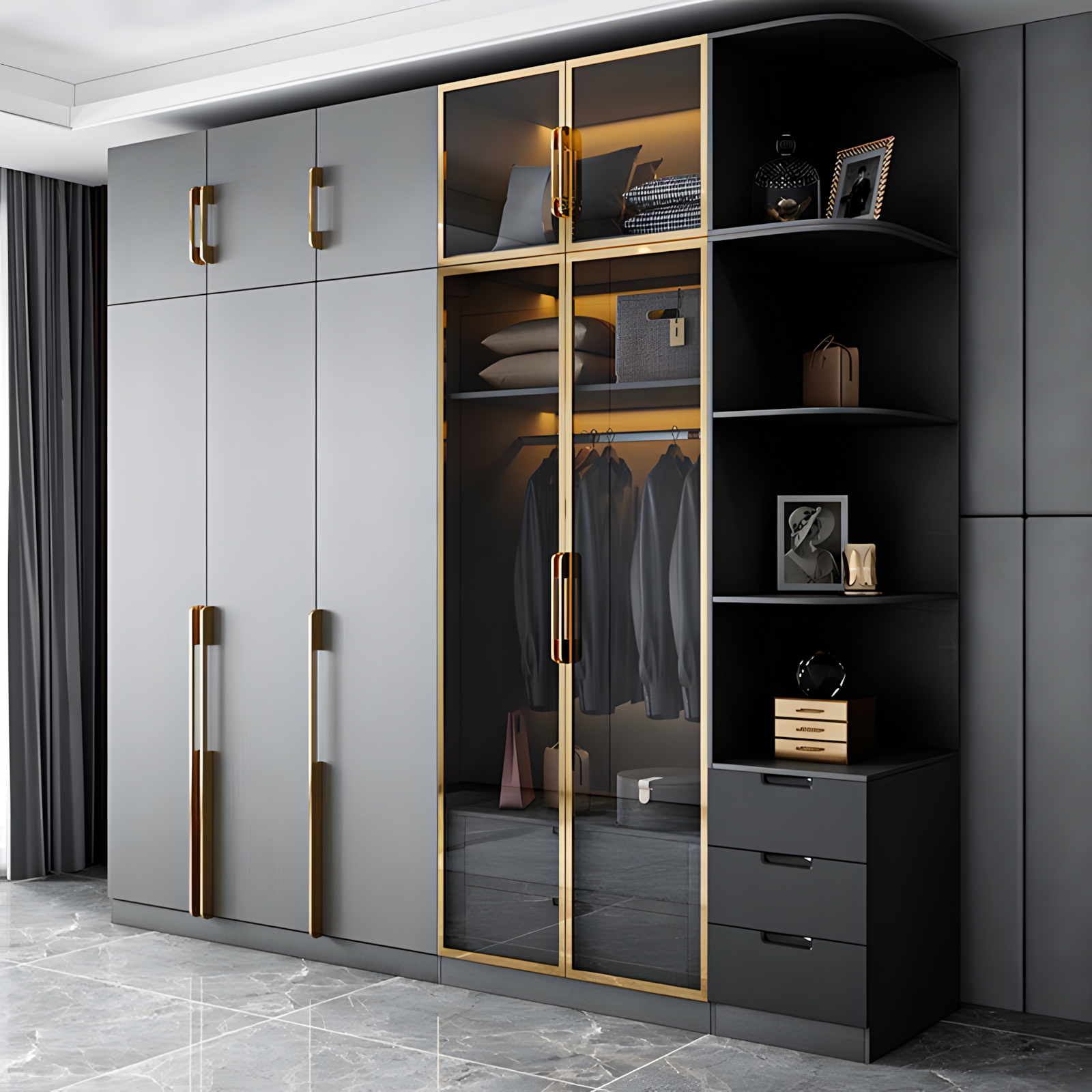 The Glass Haven: A Modern Wardrobe Marvel | Material Depot