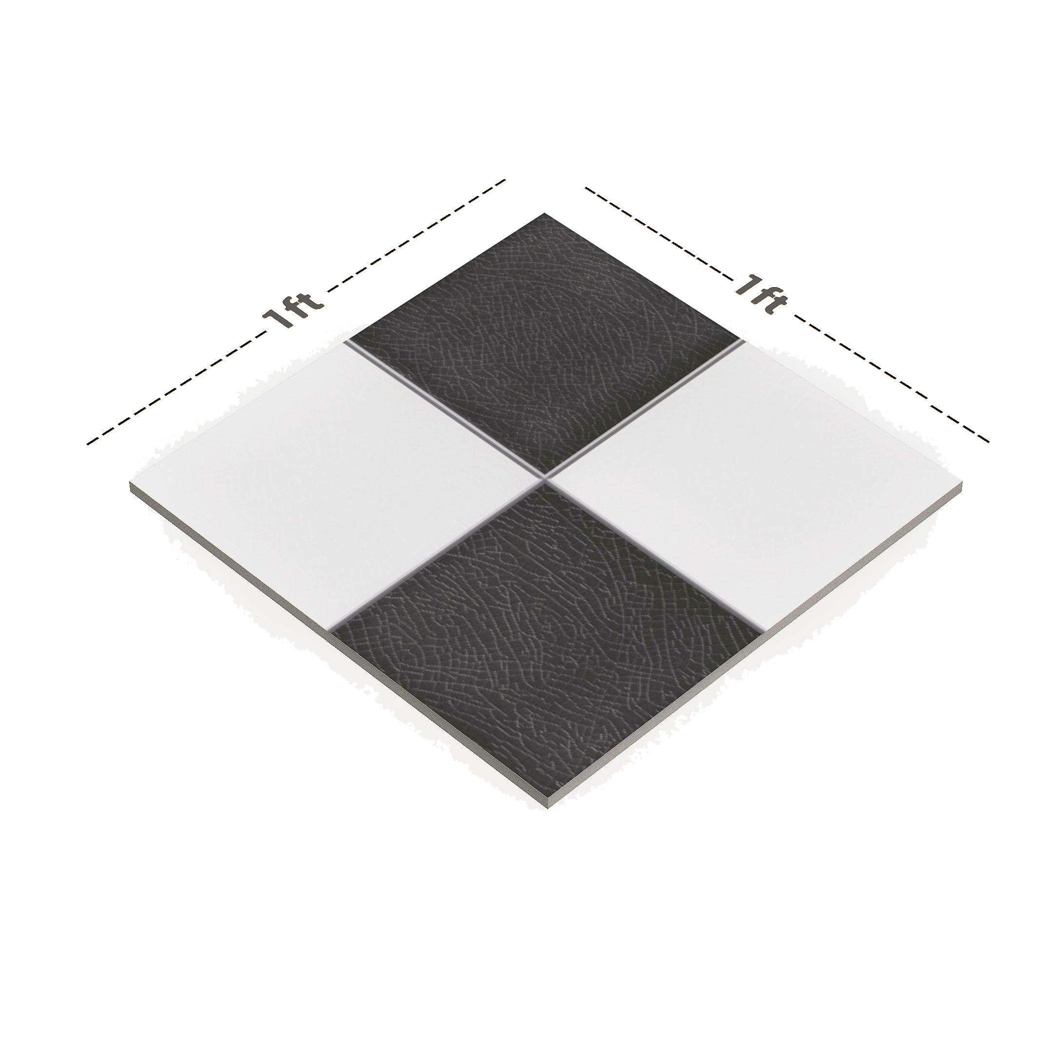 Dimension image of TL 00211 A Light Black & White 300 mm x 300 mm Kitchen Wall Tile - 9.5 mm | Material Depot