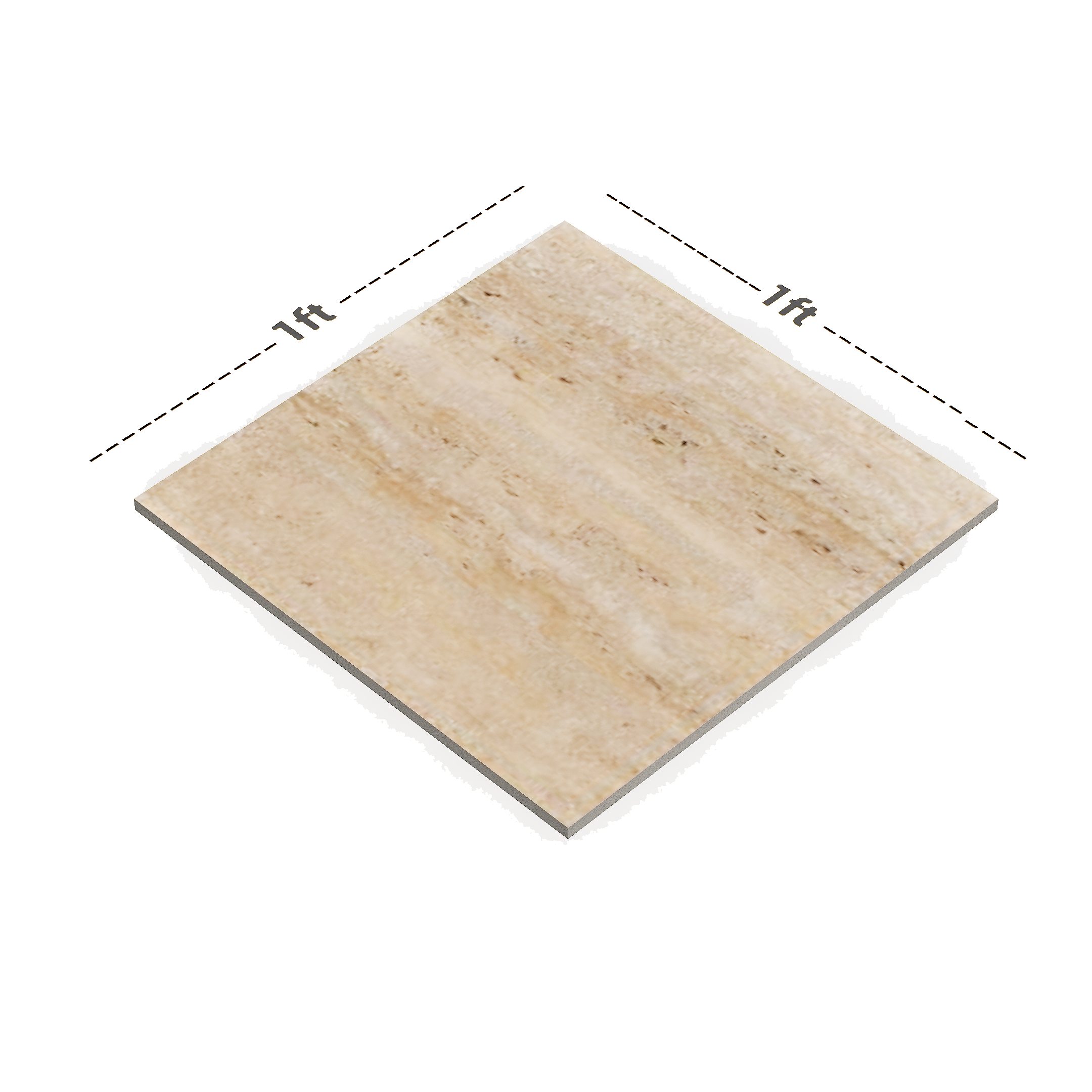 Dimension image of TL 00505 B Pattern 2 Camel Beige 12 x 12 Inch Matte Finish Anti Skid Parking Vitrified Floor Tile - 9 mm | Material Depot