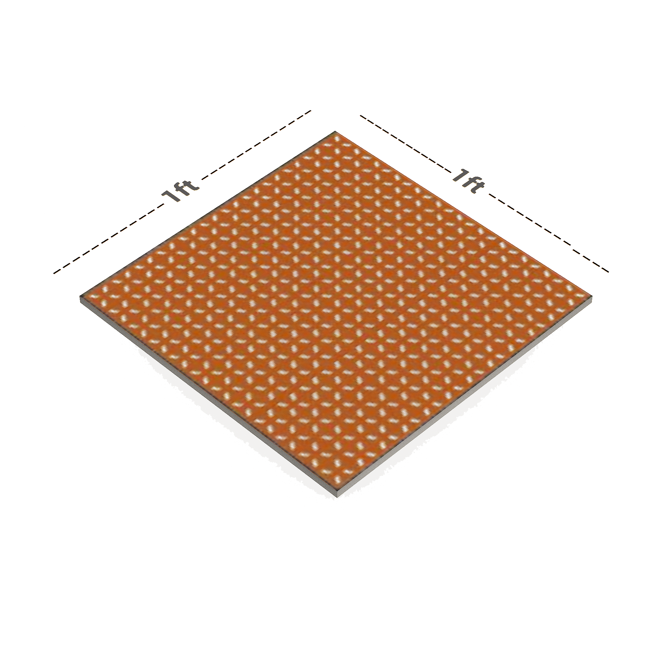 Dimension image of TL 00507 A Brown Hazelnut 12 x 12 Inch Matte Finish Anti Skid Parking Vitrified Floor Tile - 9 mm | Material Depot