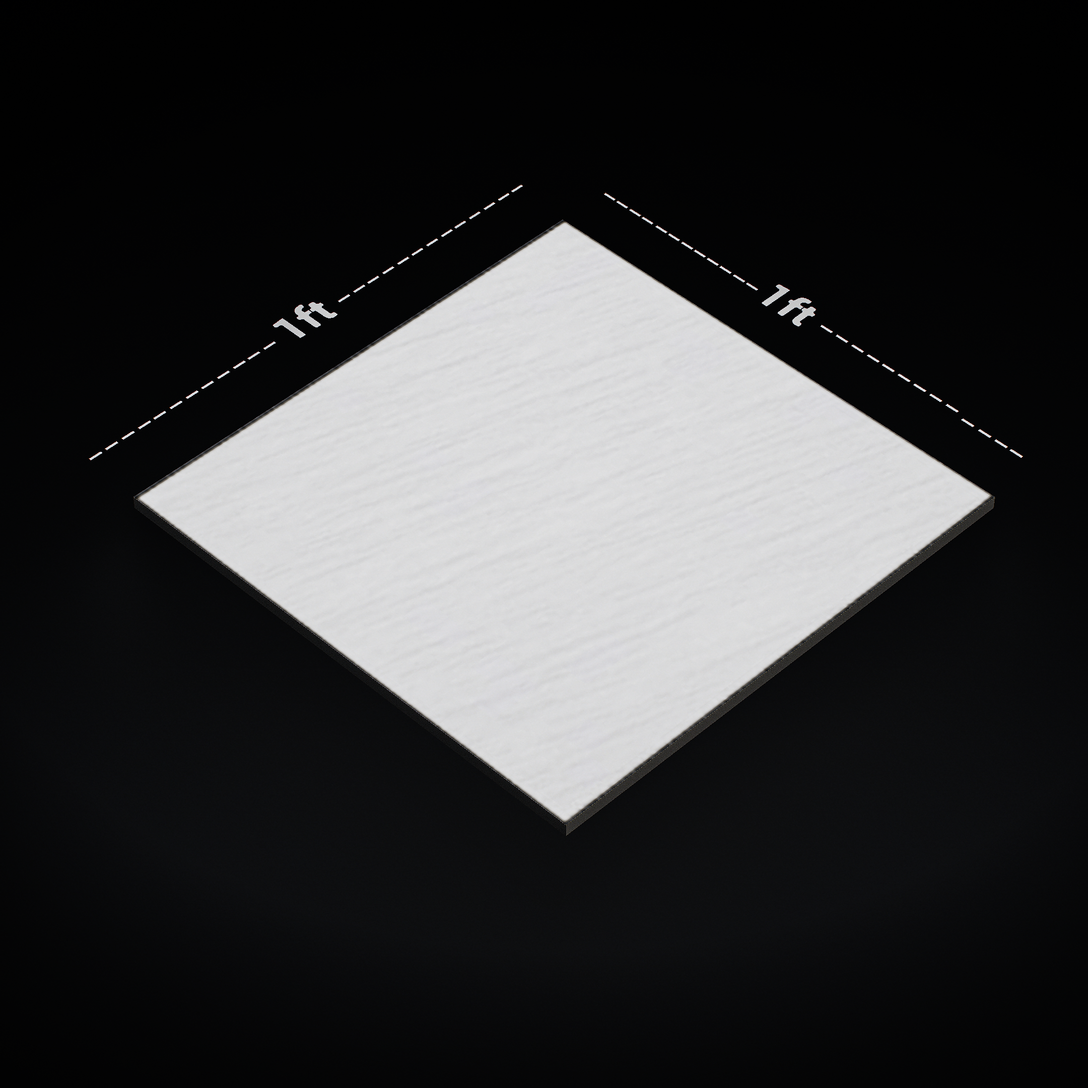 Dimension image of TL 00536 B White Blanc 12 x 12 Inch Matte Finish Anti Skid Parking Vitrified Floor Tile - 9 mm | Material Depot