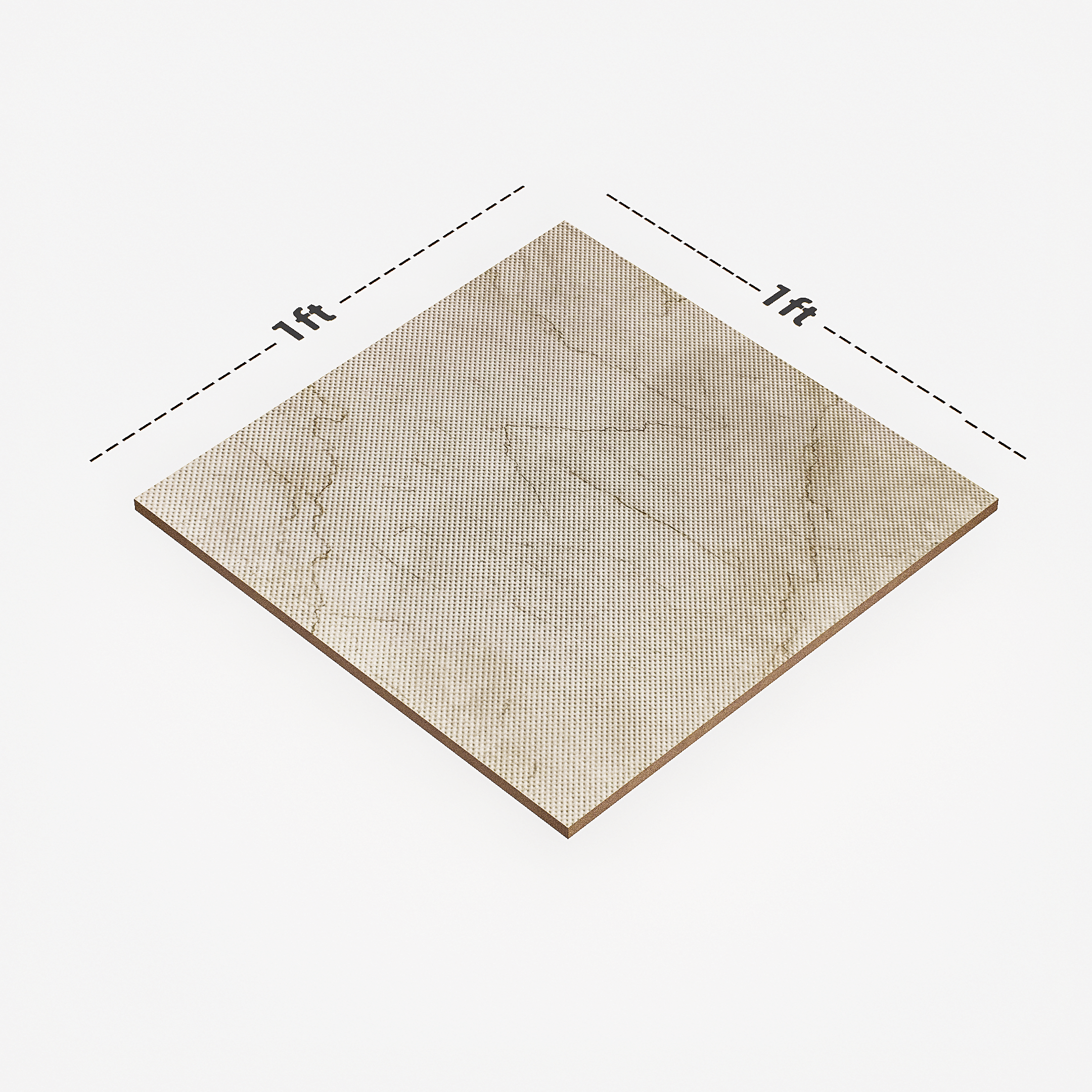 Dimension image of TL 00622 D Beige Dun 300x300 mm Matte Finish Anti Skid 3D High Definition Digital Ceramic Floor Tile - 6 mm | Material Depot