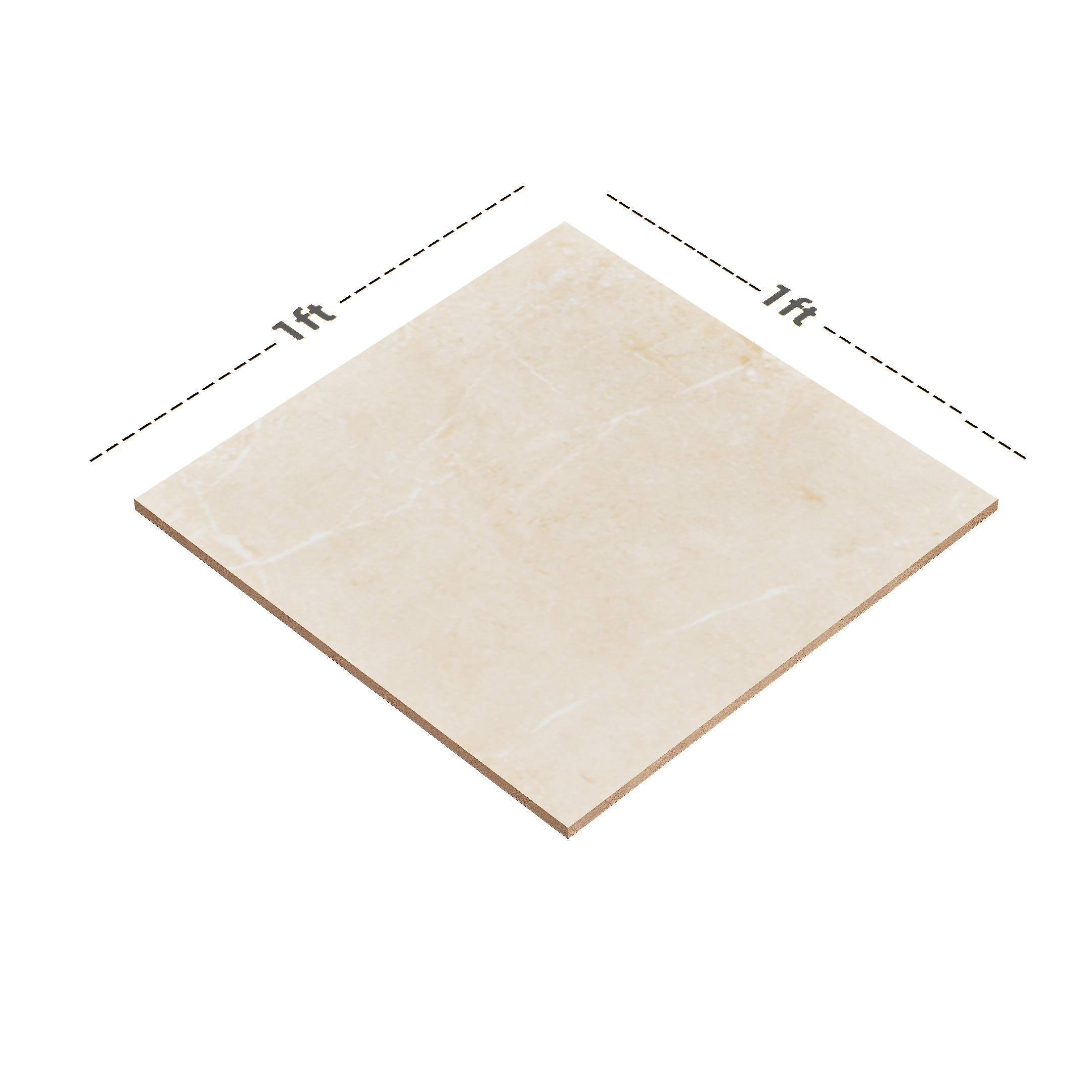 Dimension image of TL 00674 D Chocolate Brown Floor 12 x 12 inch Matte Finish Digital Ceramic Anti Skid Floor Tile - 6 mm | Material Depot