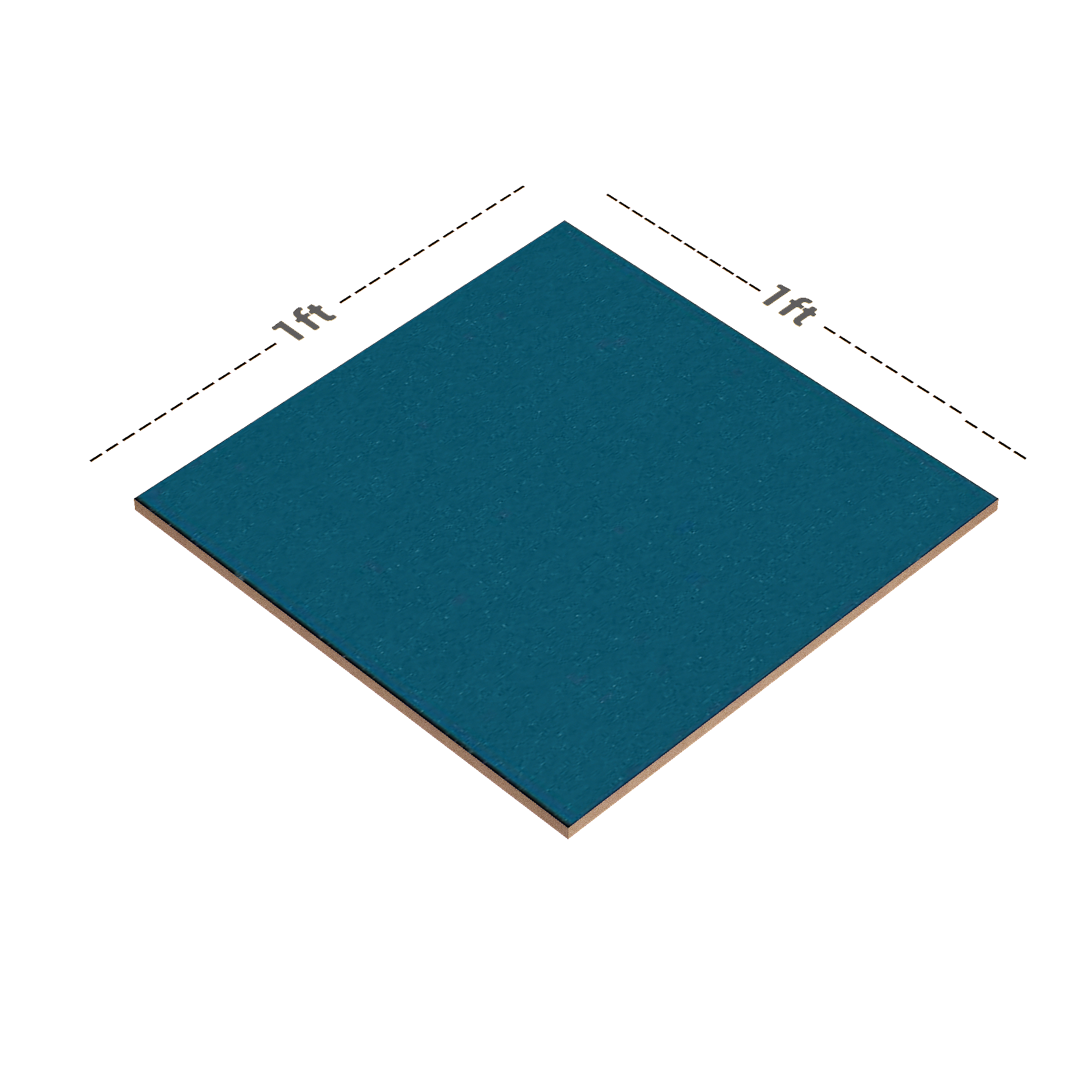 Dimension image of TL 01780 D Floor Oxford Blue 12 x 12 inch Matte Finish Ceramic Floor Tile - 7 mm | Material Depot