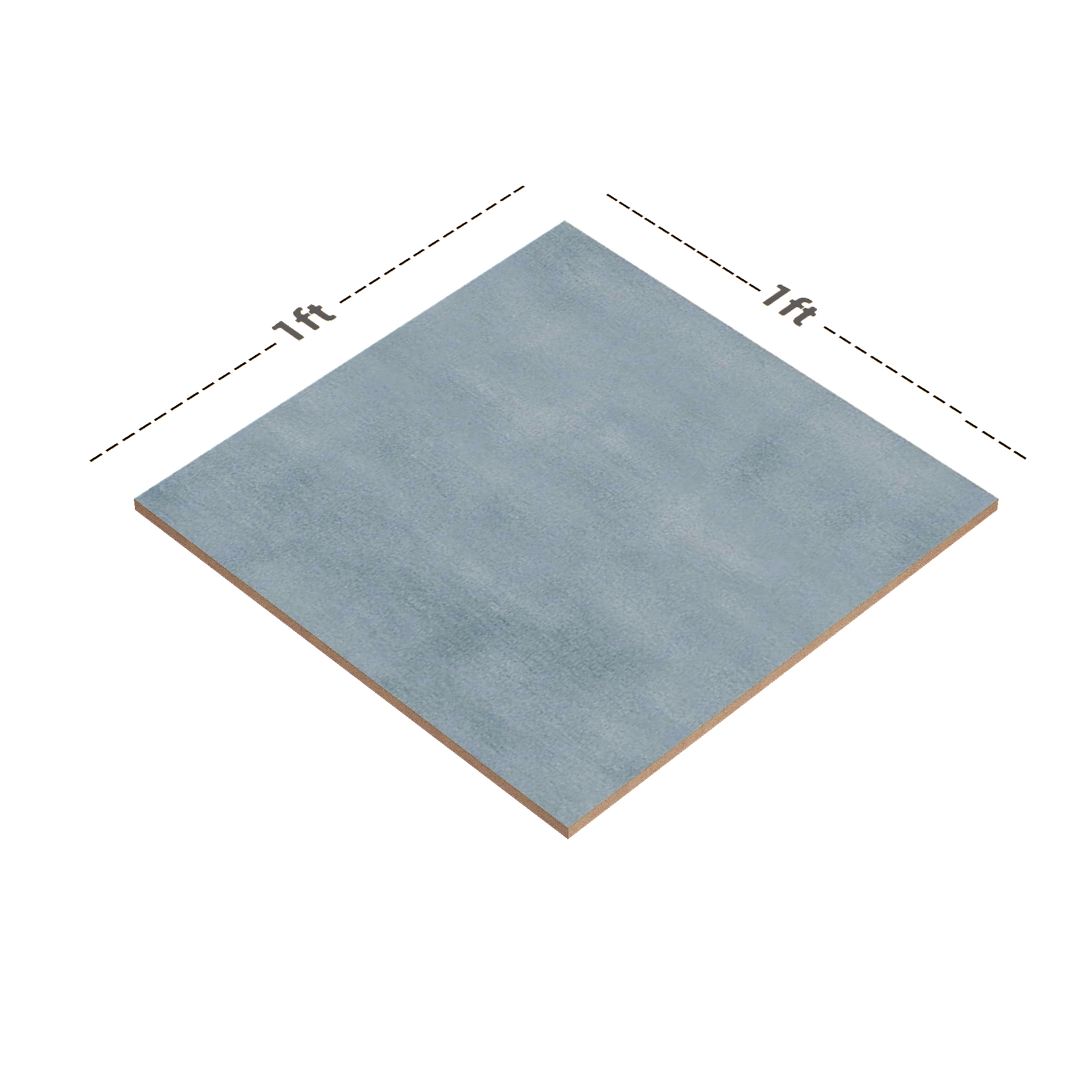 Dimension image of TL 02150 D Floor Cyanic Blue 12 x 12 inch Matte Finish Ceramic Floor Tile - 7 mm | Material Depot