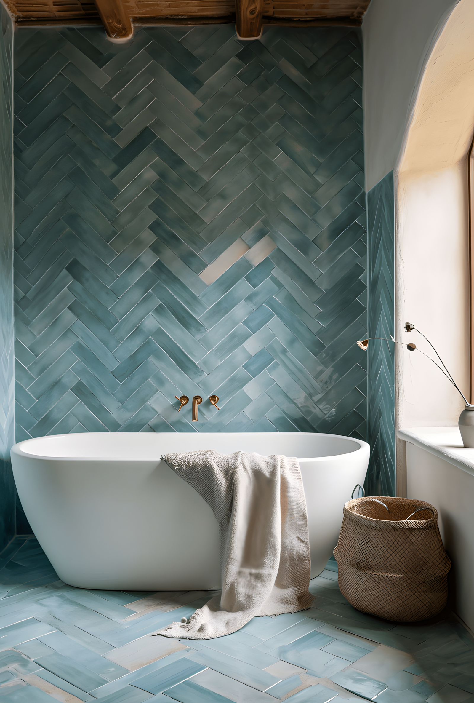 Tranquil Hues: A Serene Bathscape | Material Depot