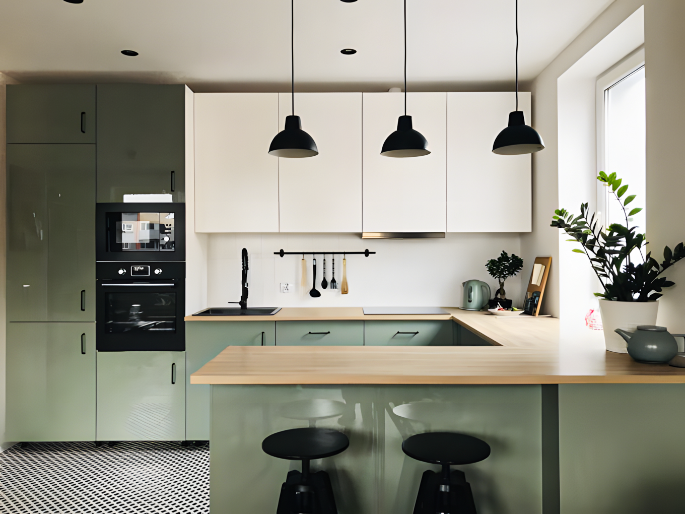 Urban Chic: Mint and Cream Kitchen with Industrial Touches | Material Depot