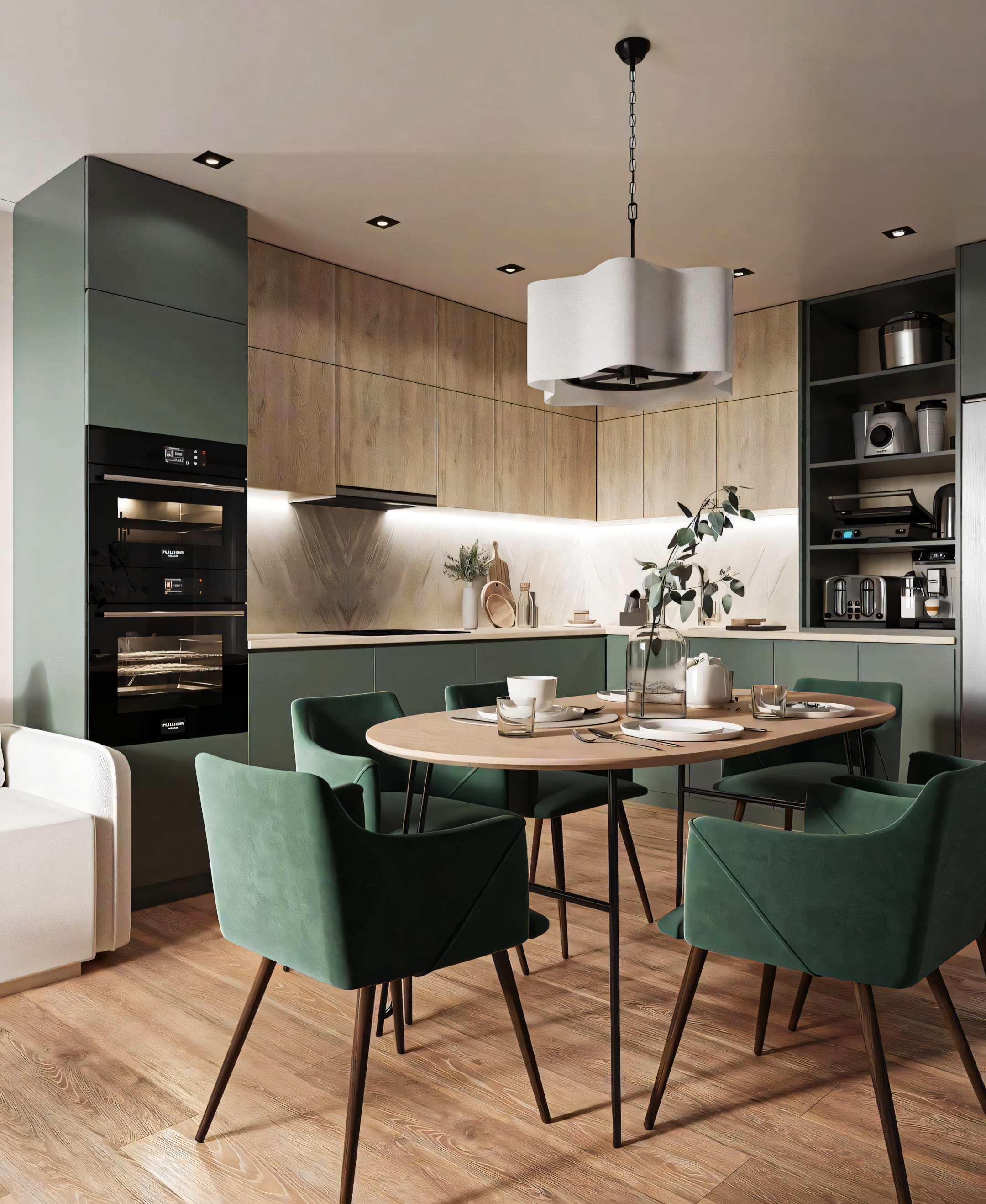 Urban Oasis: Green Accents in a Stylish Apartment Setting | Material Depot