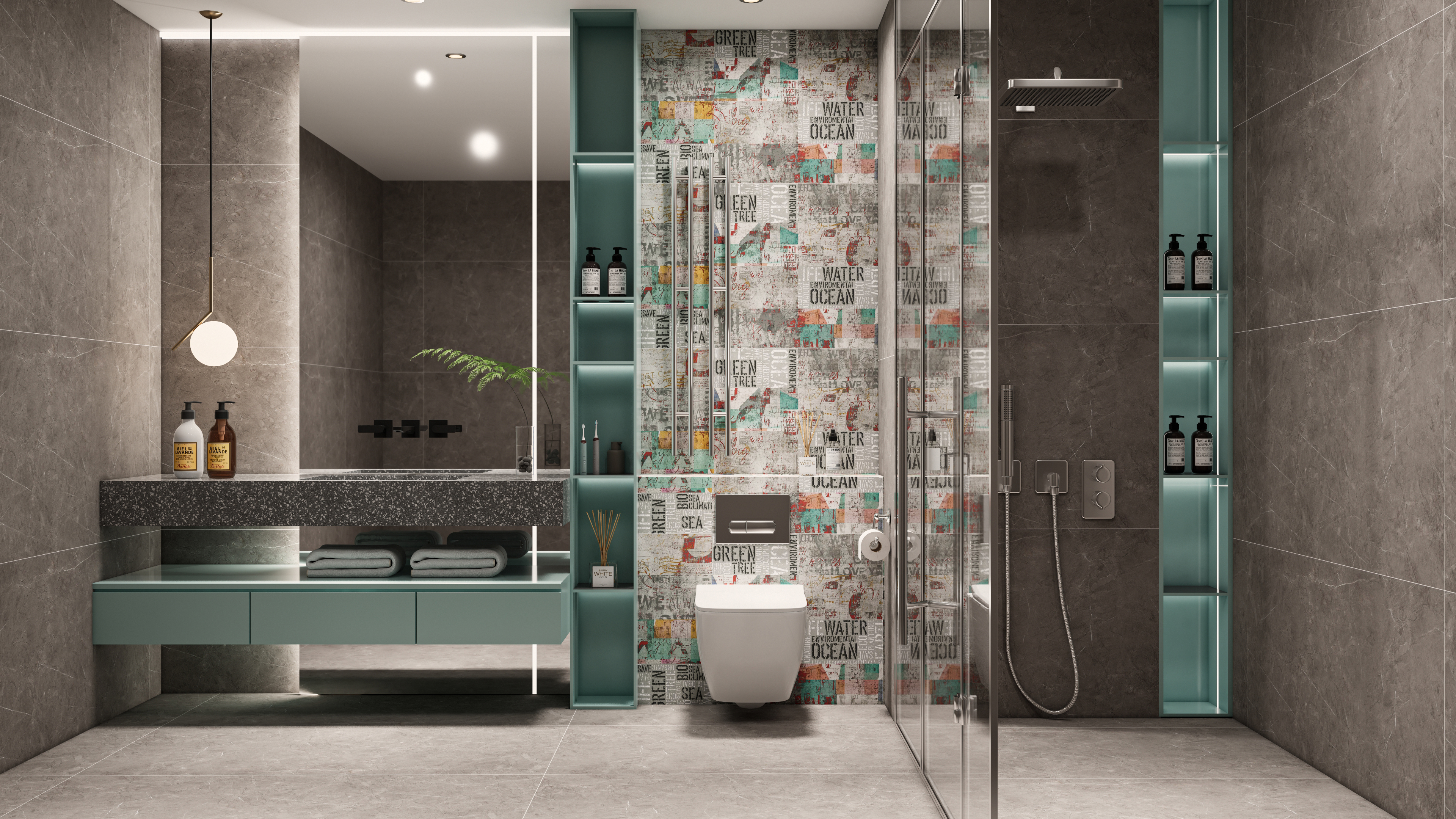 Urban Street Art Bathroom with Graffiti Tiles | Material Depot