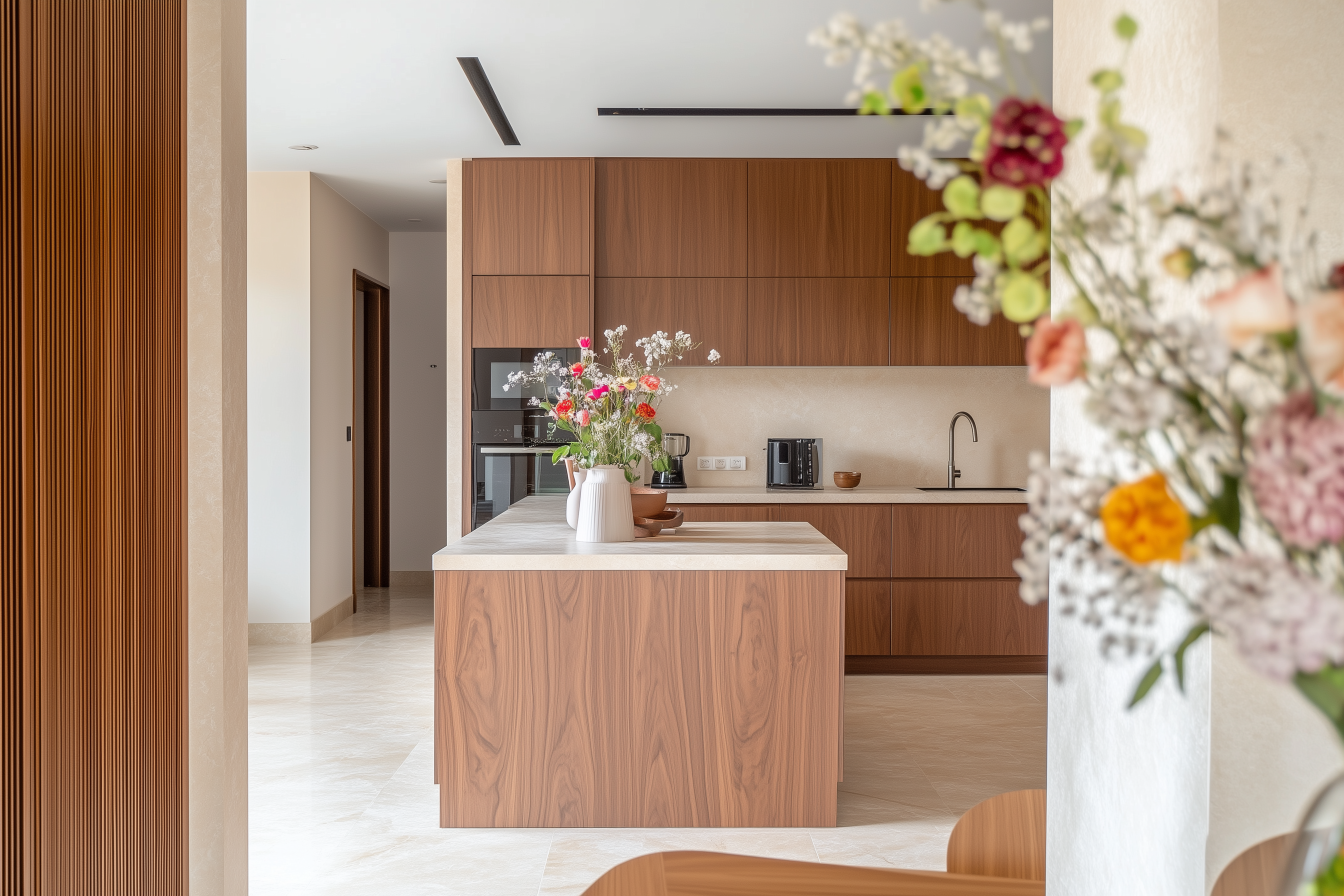 Warm and Inviting Modern Kitchen with Wood Accents | Material Depot