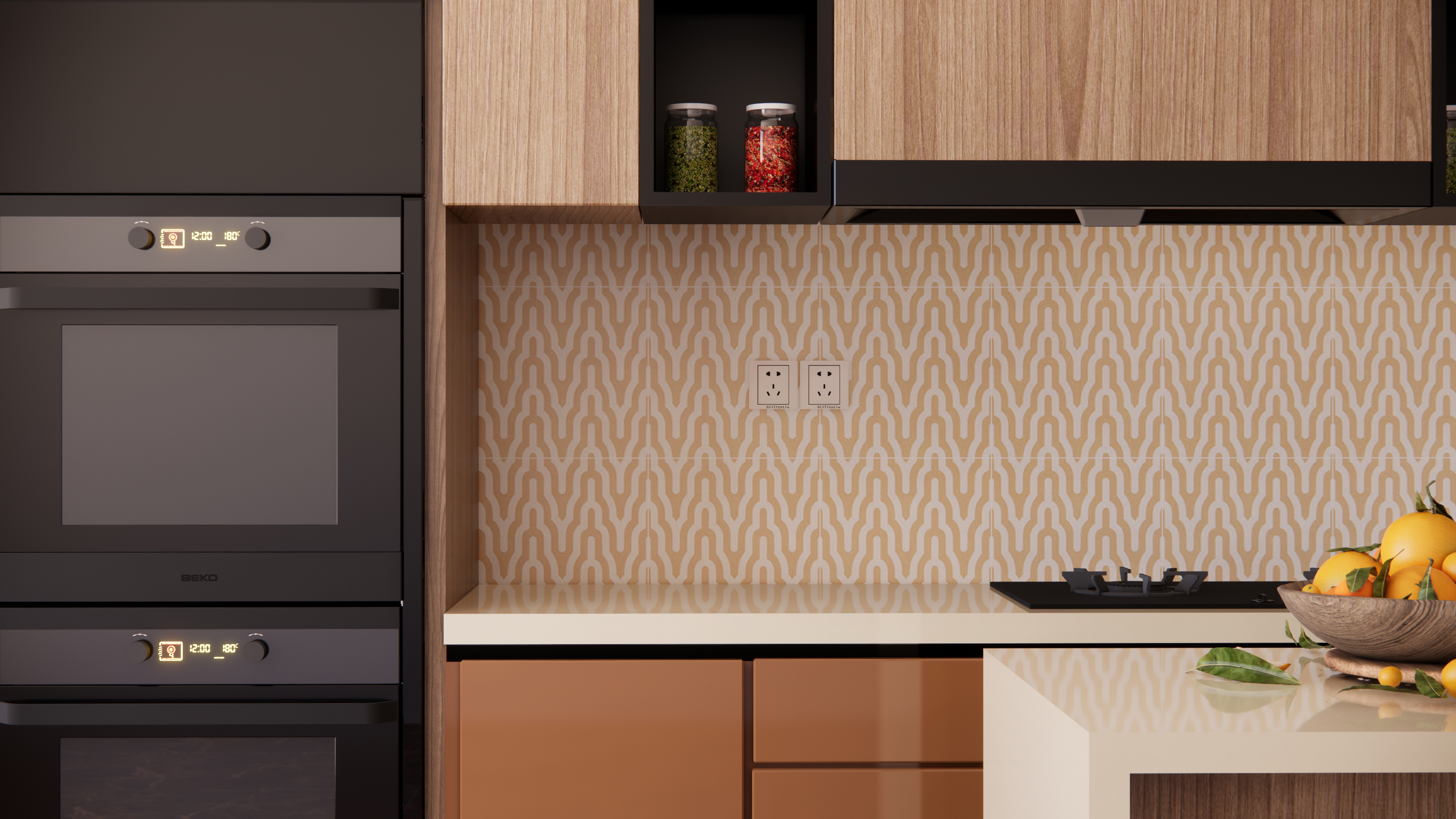 Warm Beige Moroccan Backsplash in a Modern Kitchen | Material Depot